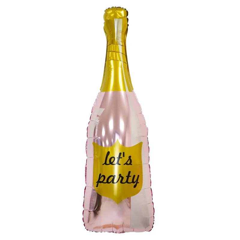 F 42''/105 см Бутылка Шампанское, Let`s Party, Розовый, 1 шт. (Китай)