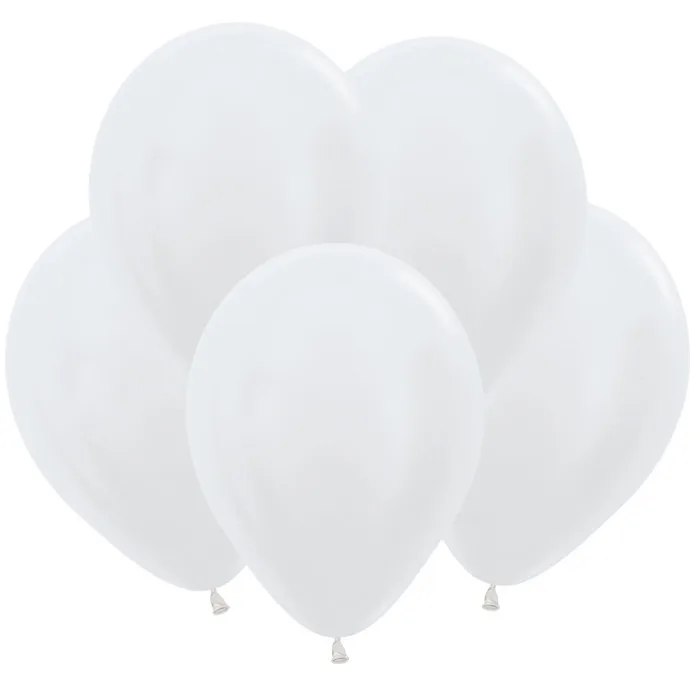 S Перламутр 10"/25см Белый  / White / 100 шт. / (Колумбия)