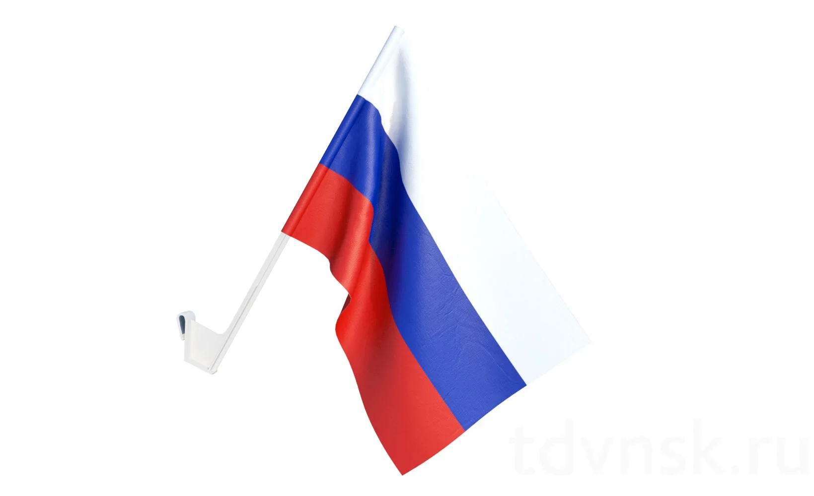 Флаг "Россия" 25*40см с креплением на авто / 1 шт./ (Китай)