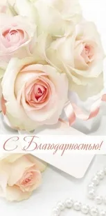 Конверты для денег, С Благодарностью! (розы), 10 шт.