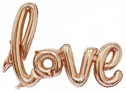 F 41"/104 см Надпись прописью "Love", Розовое золото, 1 шт. / Китай