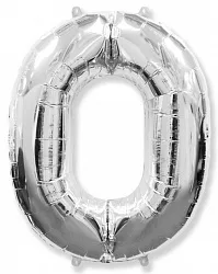 И 40"/102см Цифра "0", Серебро, / 1 шт (Испания)