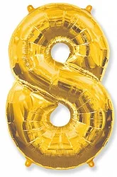 И 40"/102см Цифра "8", Золото, / 1 шт (Испания)