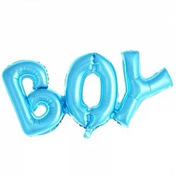 F 33''/84см  Надпись прописью "Boy", Голубой, 1 шт. / Китай