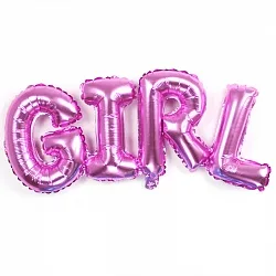 F 44''/112 см  Надпись прописью "Girl", Розовый, 1 шт. / Китай