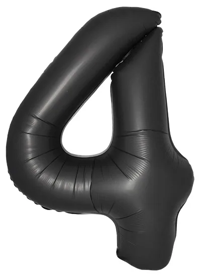 И 40"/102см Цифра, 4, Slim, Черный, Сатин, 1 шт. в уп.(Испания)