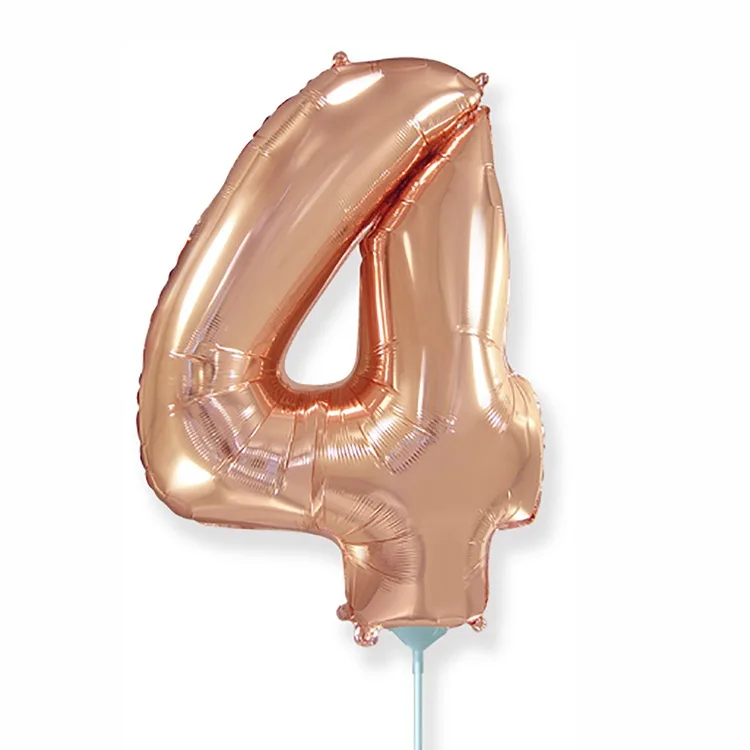И 16"/41 см Цифры "4" Rose Gold / 1 шт. / Испания