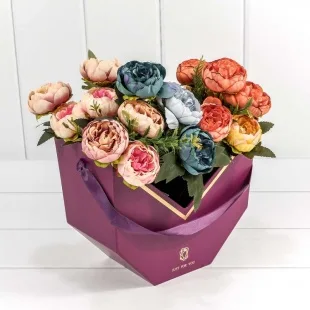 Коробка для цветов Ваза, Just for you, Сливовый, 23*21*14 см, 1 шт.