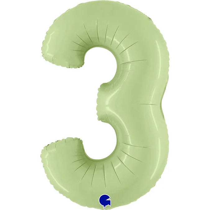G 40"/102см Цифра "3" Olive Green/1 шт./(Италия)