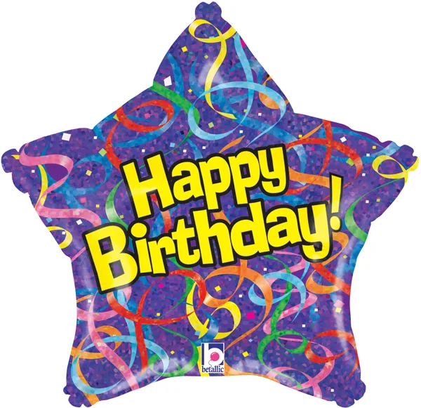 В 19 Фиолетовая звезда С днем Рождения / Birthday / 1 шт / (США)