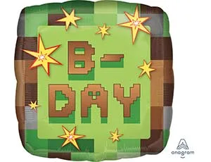 А 18"/46см TNT Party B-DAY Пиксели квадрат/1 шт./ (США)