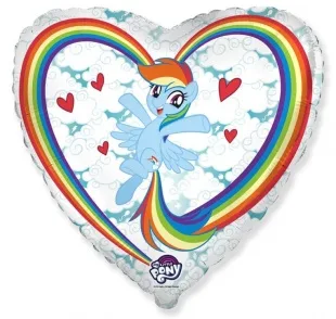 И 18 Сердце My Little Pony, Лошадка Радуга в облаках, Белый / 1 шт / (Испания)
