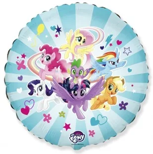 И 18"/46см Круг, My Little Pony, Дружные Лошадки, Голубой, 1 шт.  (Испания)
