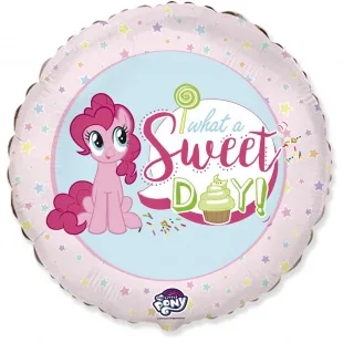 И 18"/46см Круг, My Little Pony, Лошадка Пинки Пай, Сладкий день! Розовый, 1 шт.  (Испания)
