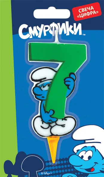 Свечи цифра "7" Смурфики