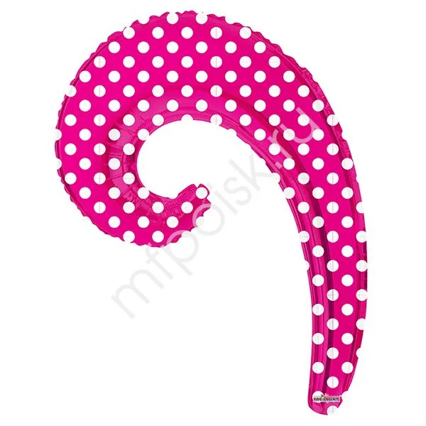 К 14"/36см Волна PINK в горошек/1 шт./(Китай)