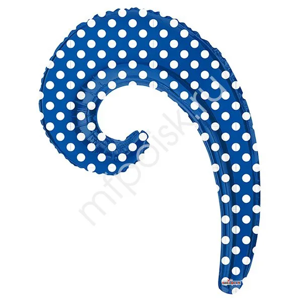 К 14"/36см Волна ROYAL BLUE в горошек/1 шт./(Китай)