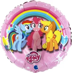 G 18"/46см Круг, My Little Pony, Дружные Лошадки, Розовый, 1 шт.   / 1 шт /(Италия)