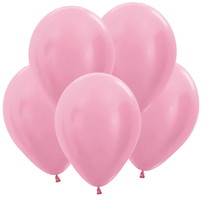 S Перламутр 5"/13см Розовый / Pink / 100 шт. / (Колумбия)