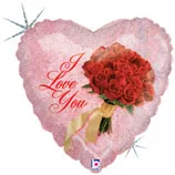 С 18"/46см Букет Я тебя люблю Голография / I love you bouquet/ 1 шт / (США)