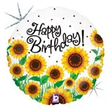 В 18 Подсолнухи С днём рождения Голография / Sunflowers / 1 шт / (США)