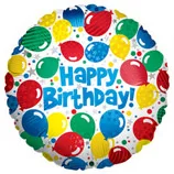 В 18 Воздушные шары  С днем рождения / Balloons & Patterns / 1 шт / (США)