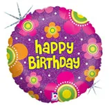 В 18 Цветы  С днем рождения Голография / Birthday Flowers / 1 шт / (США)