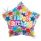 В 19 Звёзды С днём рождения Голография / Birthday / 1шт/ (США)