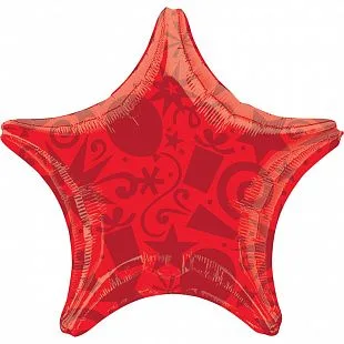 А 22"/55 Звезда Шары и Подарки Красная / Festive Red / 1 шт./ (США)