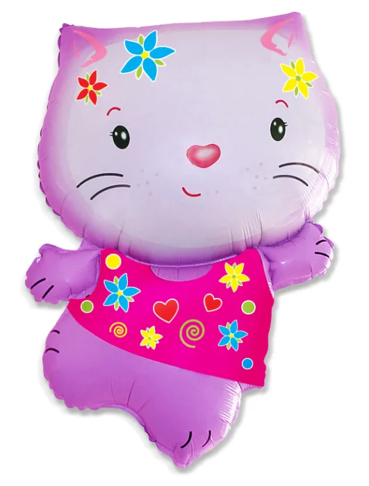 И 41 Котёнок (розовый с цветами) / Little cat flowers/ 1 шт / (Испания)