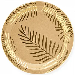 Тарелки Золотые листья , 18 см, Крафт (6 шт.)