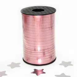Лента Металлик (0,5 см*250 м) Матовый Розовый/ (Китай)