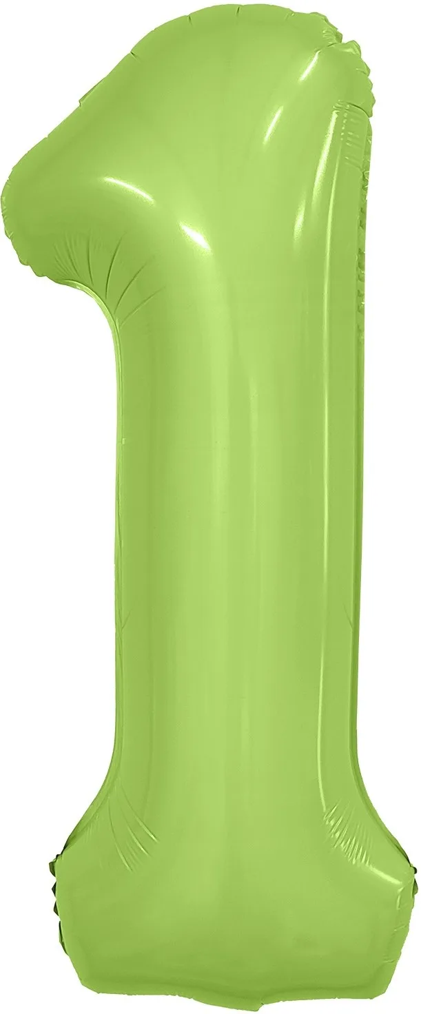 Р 40"/102см Цифра "1" Фисташка, Сатин, Slim в упаковке / 1 шт / (Россия)