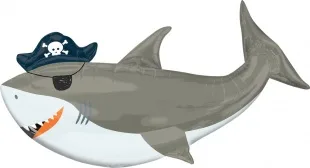F 36"/91 Акула Пират (повязка флибустьера),1 шт. (Китай)