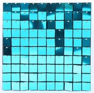 Декоративная панель Пайетки, 30*30 см, Бирюзовый, Металлик, 1 шт.
