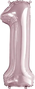 F 34"/86см Цифра, 1, Slim, Светло-розовый, 1 шт. в упак. (Китай)