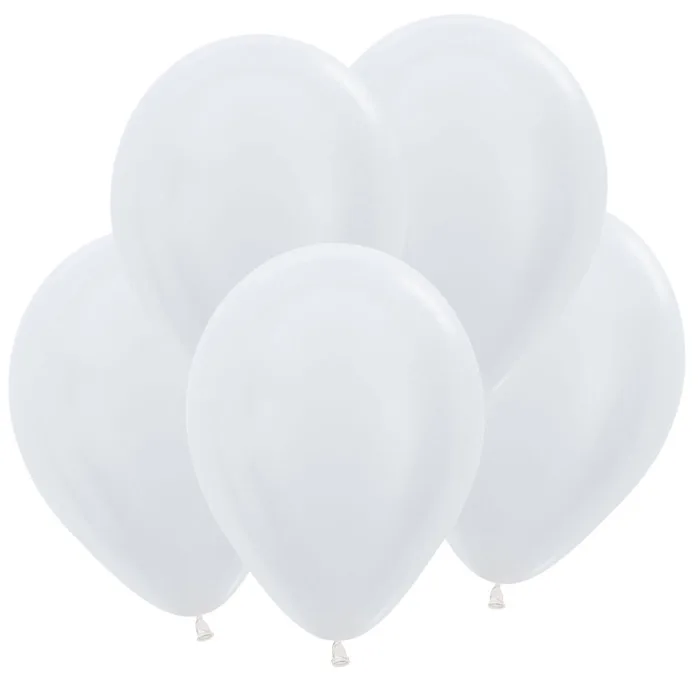 S Перламутр 18"/46см Белый жемчужный / White / 25 шт. / (Колумбия)