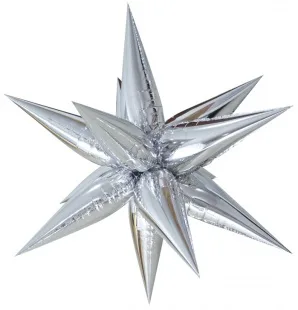 F 20''/51 см Звезда составная, Серебро, 1 шт.(Китай)