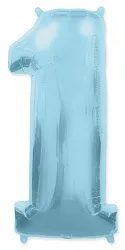 И 40"/102см Цифра "1", Голубой, / 1 шт (Испания)