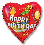 И 9"/23см Мини Сердце Колпачок С днём рождения / Birthday heart / 1 шт / (Испания)