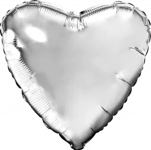 Р 9''/23 см Сердце, Серебро, 5 шт. в упак.  (Россия)