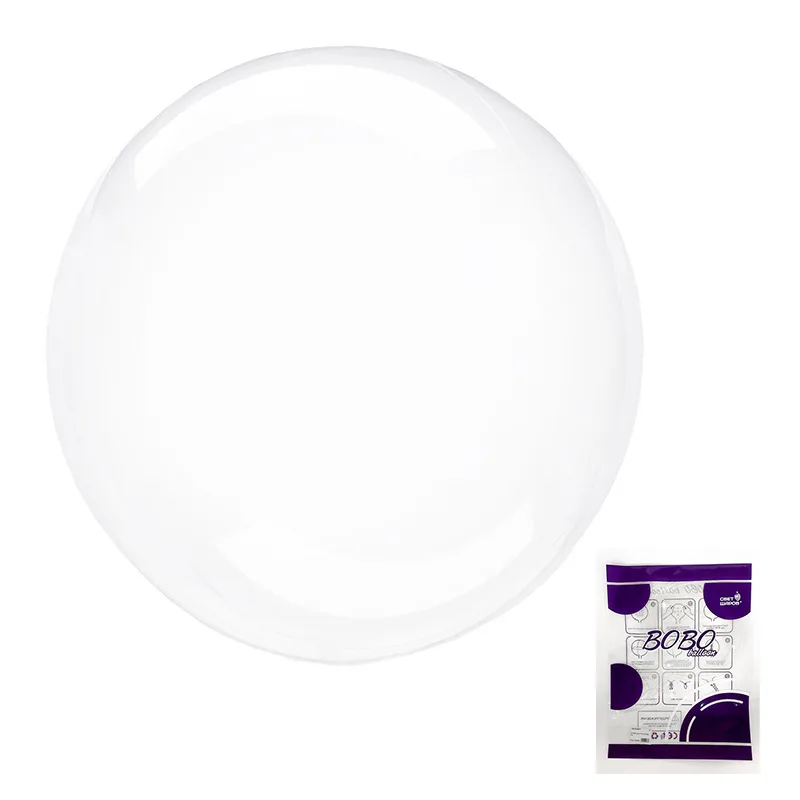 Сфера 3D Deco Bubble 36" Прозрачный в фиолетовой упаковке, воздушный шар 10 шт.