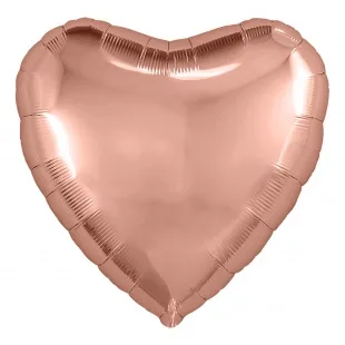 Р 9''/23 см Сердце, Розовое Золото, 1 шт. (Россия)