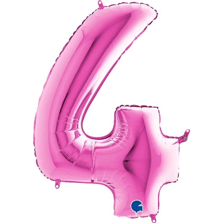 G 40"/102см Цифра "4" Pink, упаковке/1 шт./(Италия)