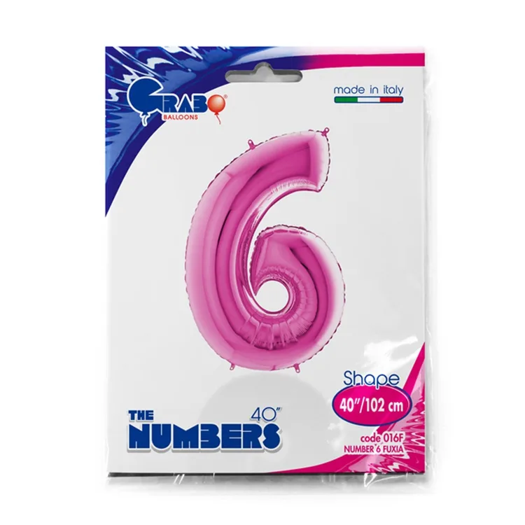 G 40"/102см Цифра "6/9" Pink, упаковке/1 шт./(Италия)