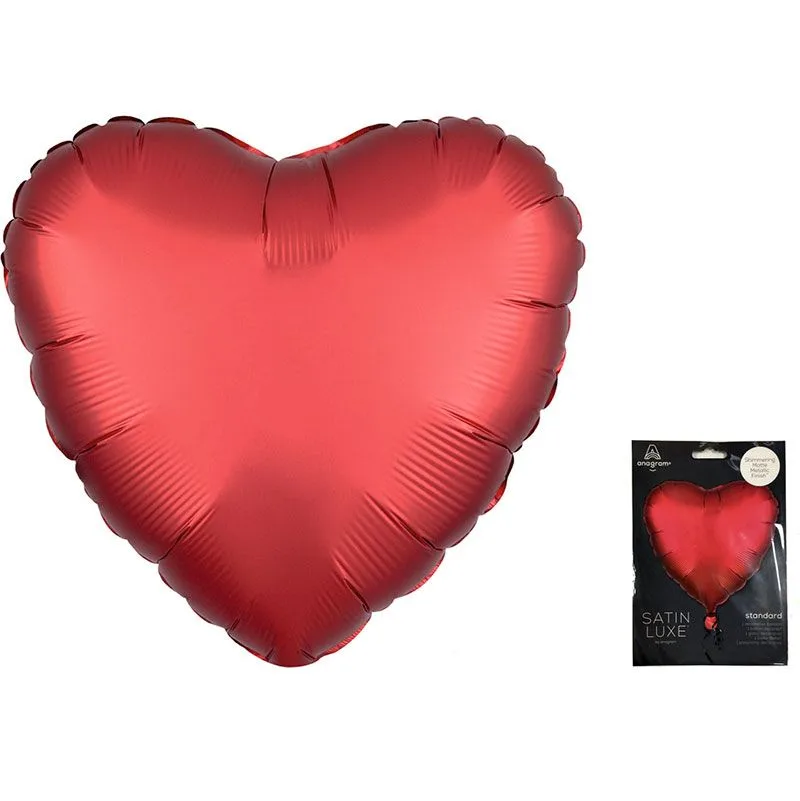 А 18 Сердце Красный Ягодный Сатин Люкс в упаковке / Satin Luxe Sangria Heart S15 / 1 шт / (США)