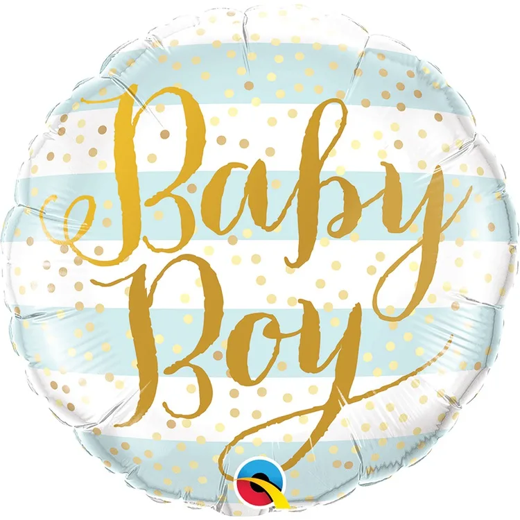Q 18"/46см Baby Boy полосы голубые / 1 шт / (США)