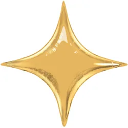 F 28''/71 см Звезда, 4х-конечная, Золото, 1 шт.(Китай)