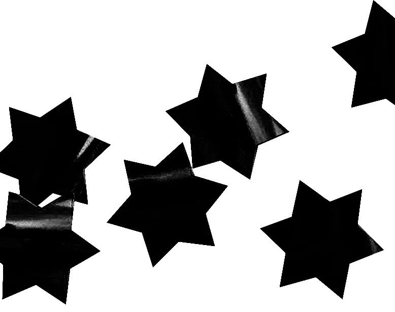 Конфетти фольга, "Звезды черные" 3 см/30 гр./(Китай)