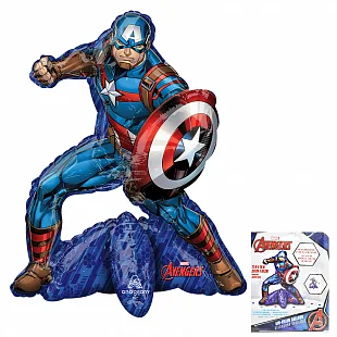 А 22"/55*66см Капитан Америка в упаковке / Avengers Captain America    / 1 шт./ (США)